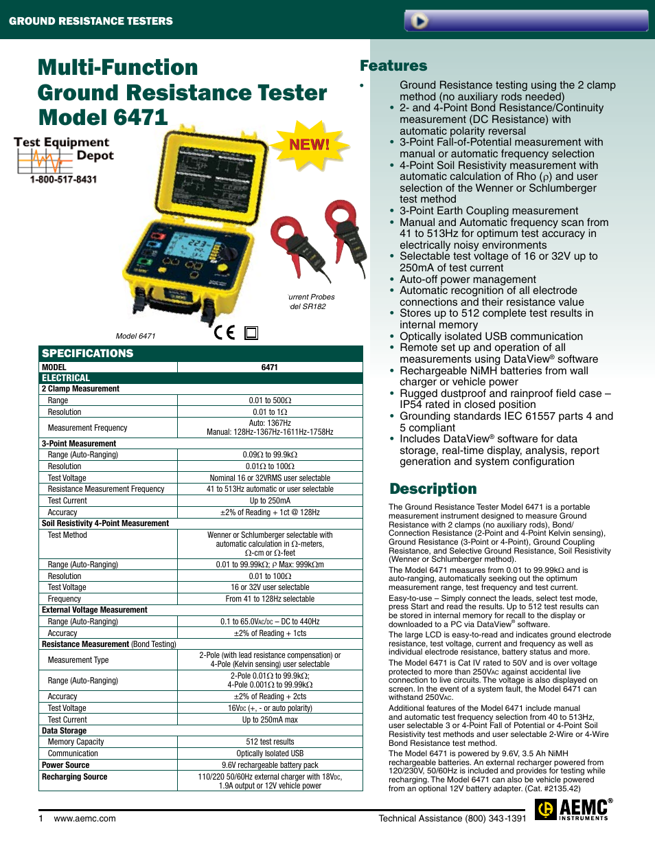 Atec AEMC-6471 User Manual | 2 pages