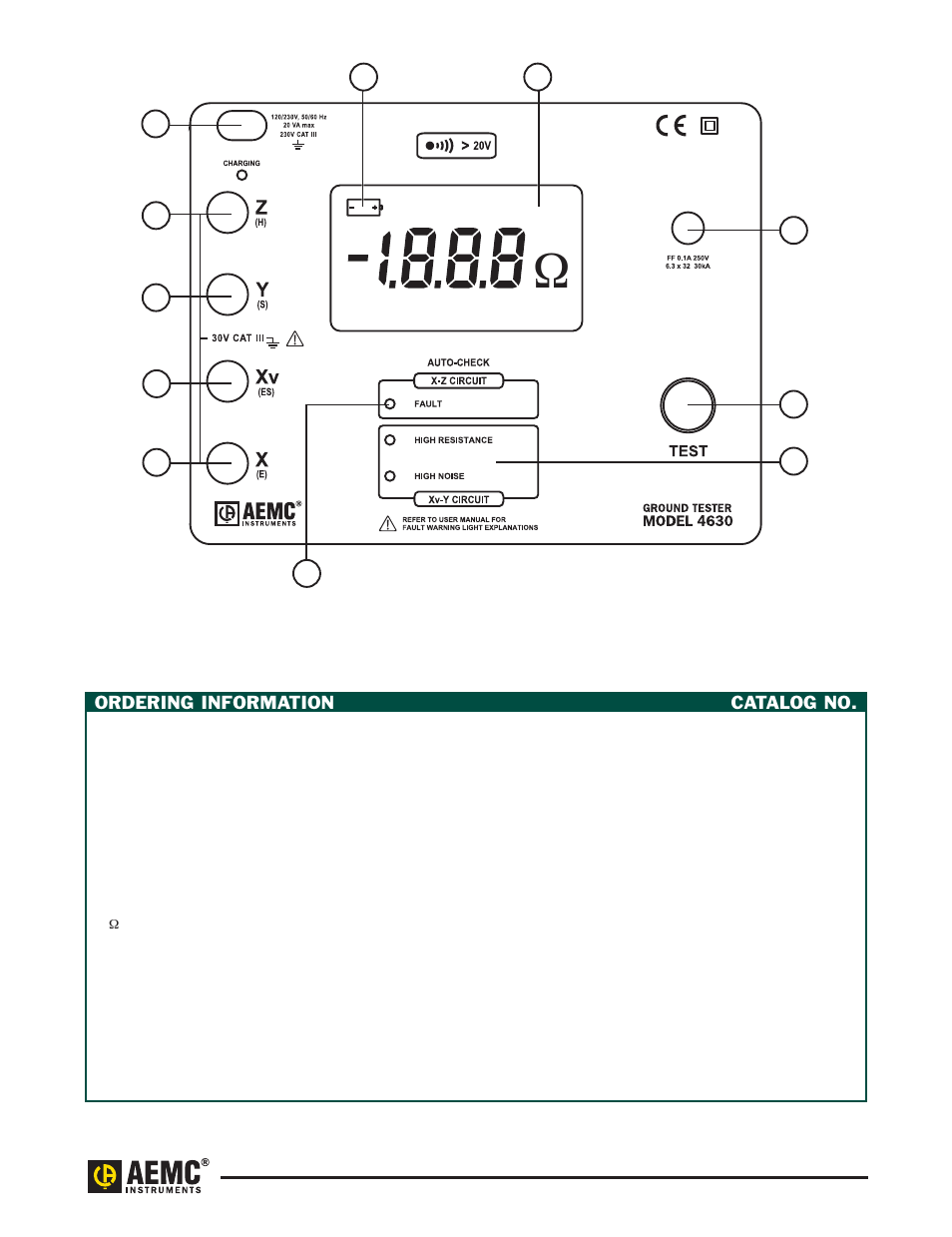 Construction, Ordering information | Atec AEMC-4620_4630 User Manual | Page 5 / 6