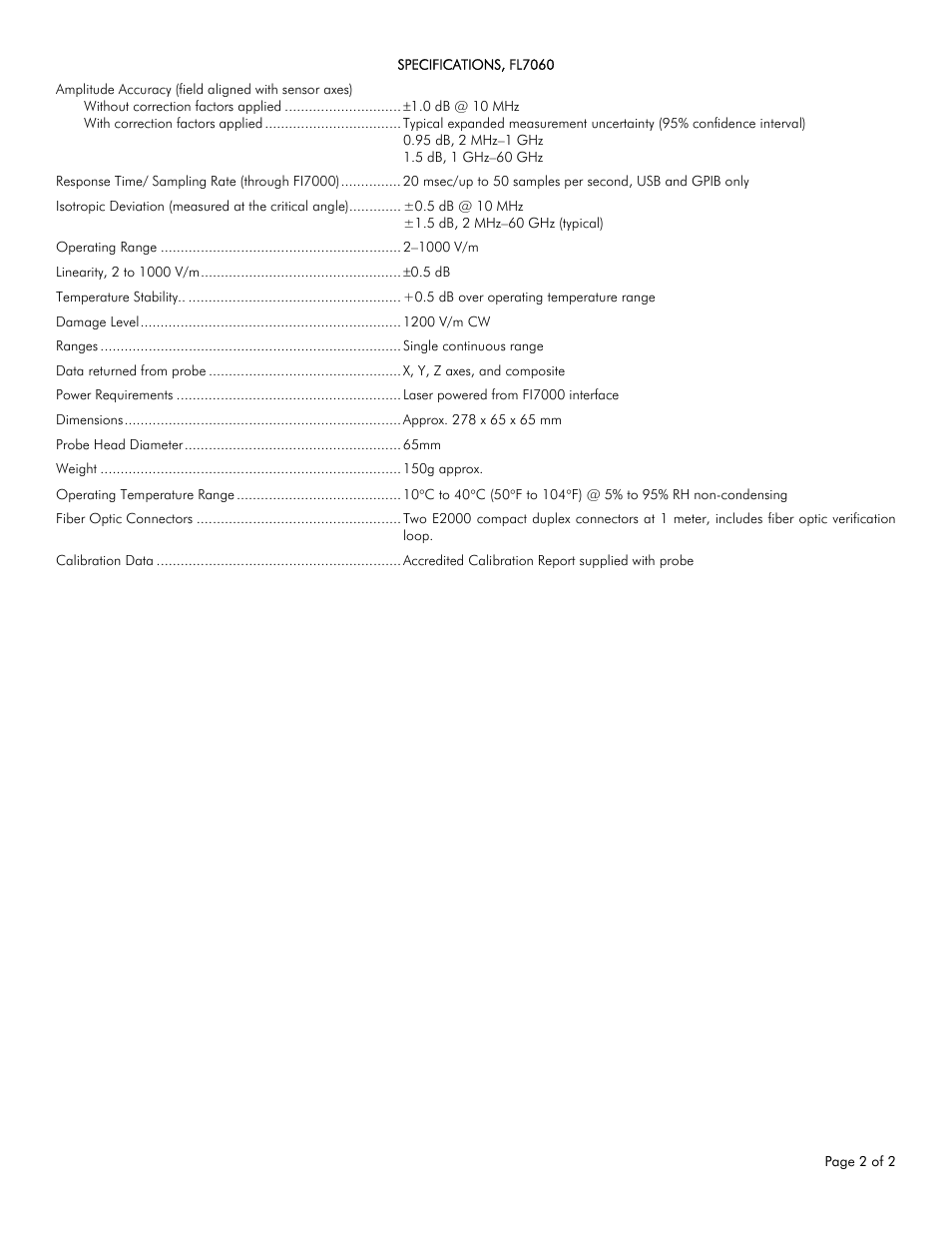 Atec AmplifierResearch_FL7060 User Manual | Page 2 / 2