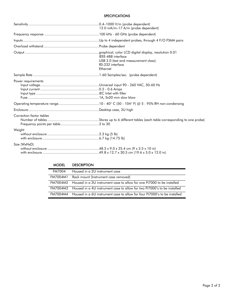 Atec Amplifier-Research-FM7004 User Manual | Page 2 / 2