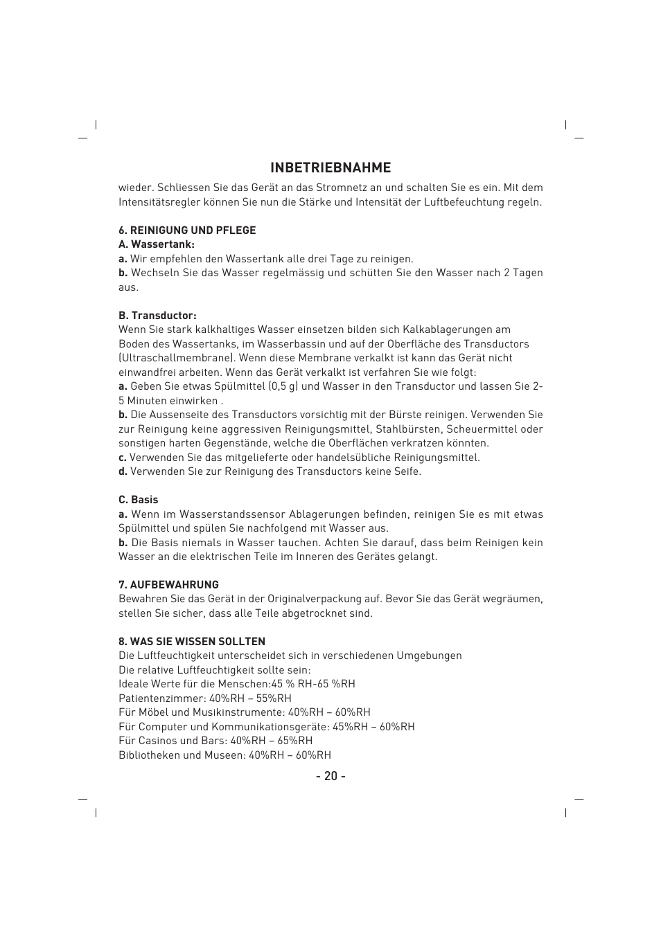 Inbetriebnahme | SINBO SAH 6109 User Manual | Page 21 / 48