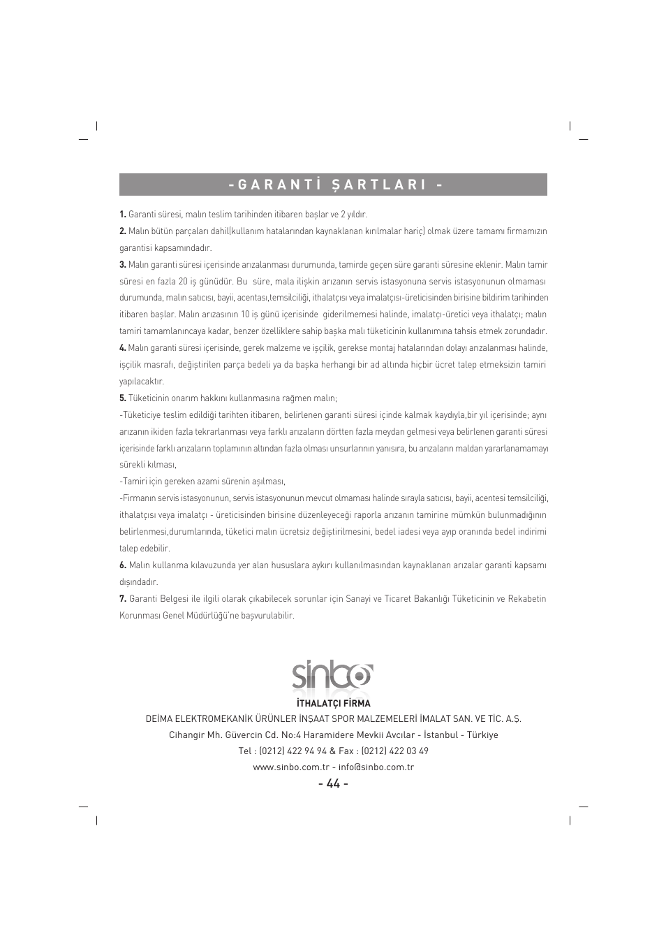 SINBO SAH 6109 User Manual | Page 45 / 48
