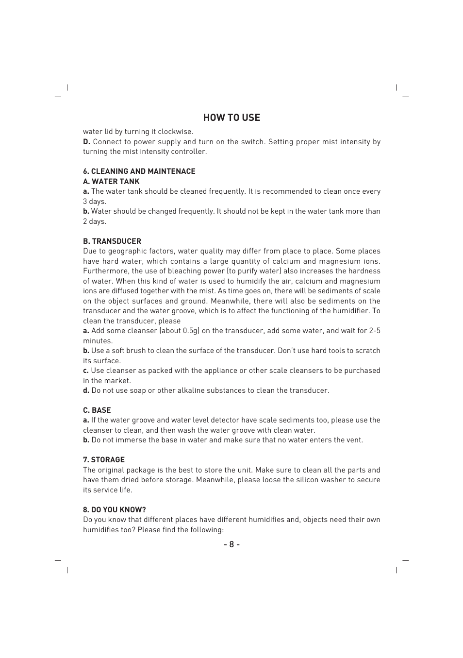 How to use | SINBO SAH 6109 User Manual | Page 9 / 48