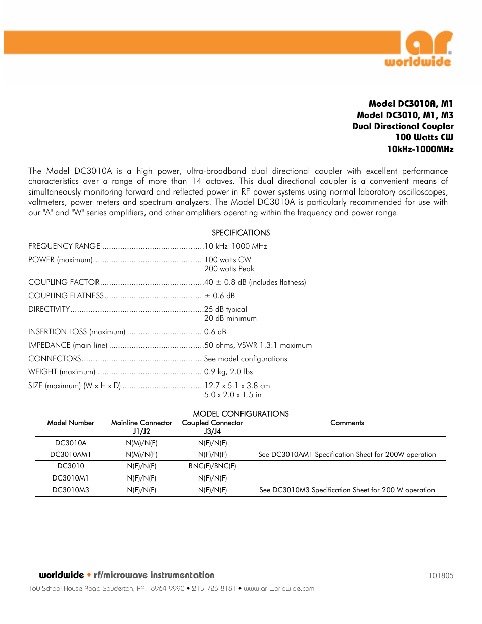 Atec Amplifier-Research-DC3010A User Manual | 1 page