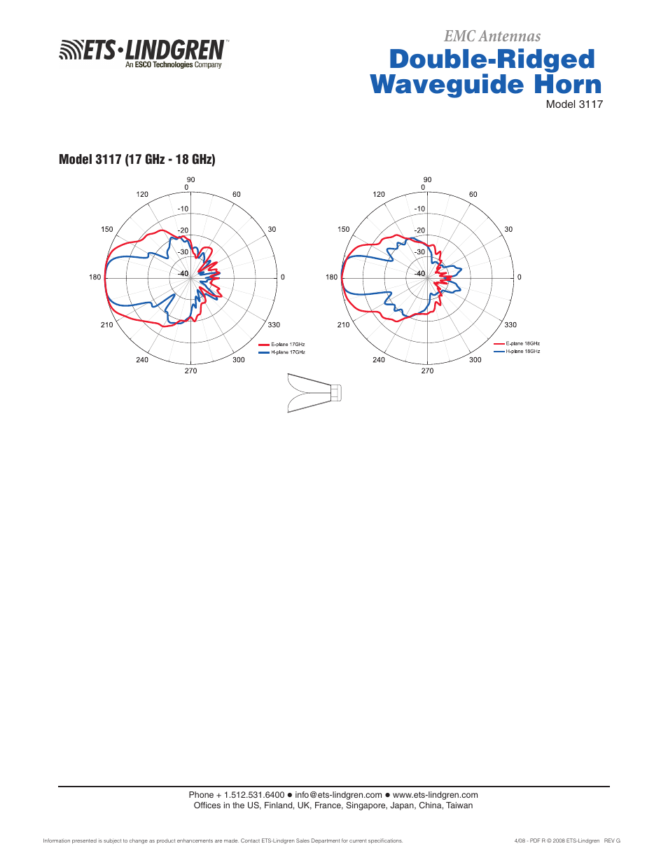 Double-ridged waveguide horn, Emc antennas | Atec EMCO-3117 User Manual | Page 6 / 6
