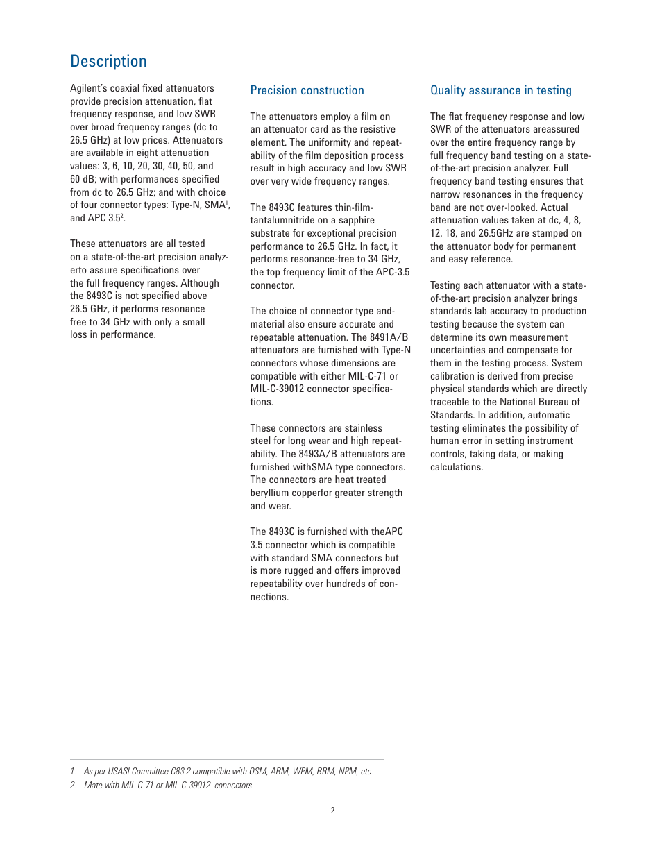 Description | Atec Agilent-11583C User Manual | Page 2 / 8