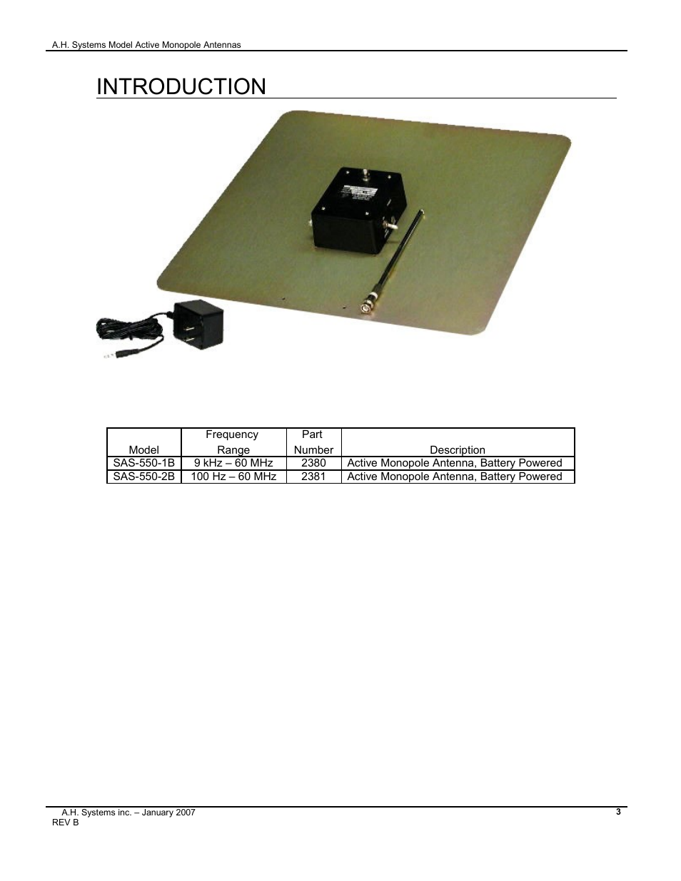 Introduction | Atec AH-Systems-SAS-550-1B User Manual | Page 3 / 13