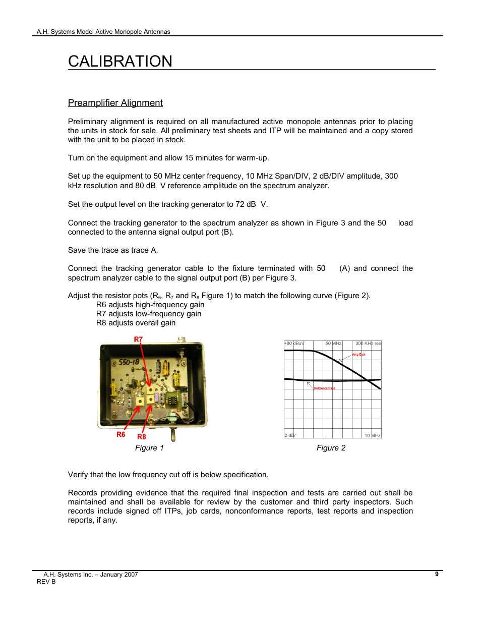 Calibration, Preamplifier alignment | Atec AH-Systems-SAS-550-1B User Manual | Page 9 / 13