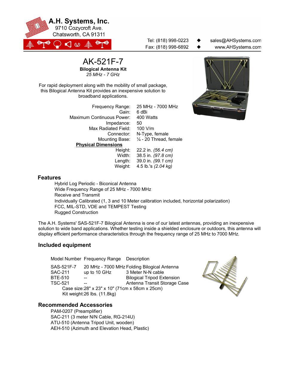 Atec AH-Systems-SAS-521F-7 User Manual | 2 pages