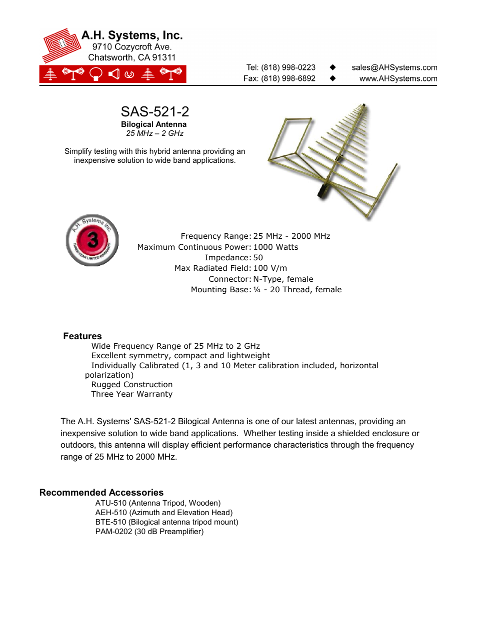 Atec AH-Systems-SAS-521-2 User Manual | 2 pages