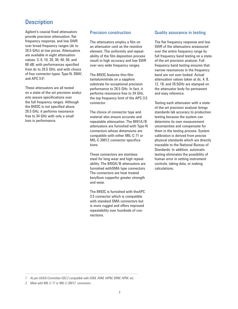 Description | Atec Agilent-8490 Series User Manual | Page 2 / 8