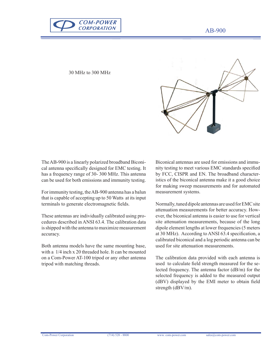 Com-Power AB-900 User Manual | 2 pages
