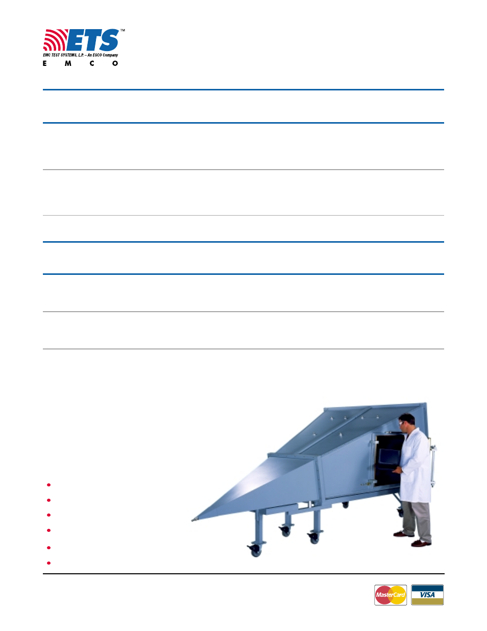 Gtem, Rf emissions/immunity test cell, Electrical specifications physical specifications | Options, Finland, Online | Atec EMCO-5407 User Manual | Page 2 / 2