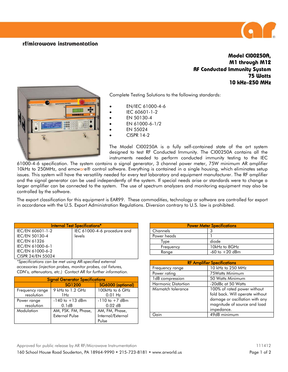 Atec AR-CI00250A User Manual | 2 pages