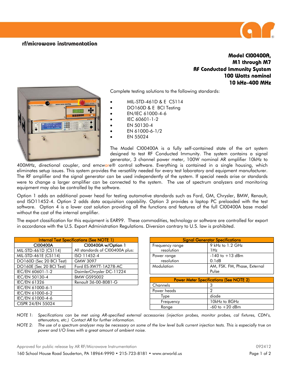 Atec AR-CI00400A User Manual | 2 pages