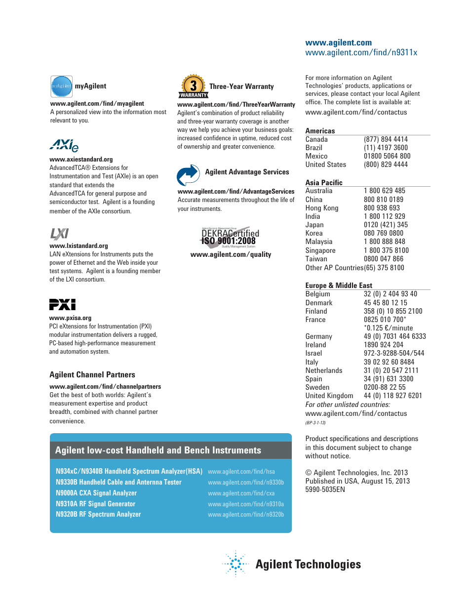 New 4, Agilent low-cost handheld and bench instruments, Dekra | Certiﬁed | Atec Agilent-N9311X User Manual | Page 4 / 4