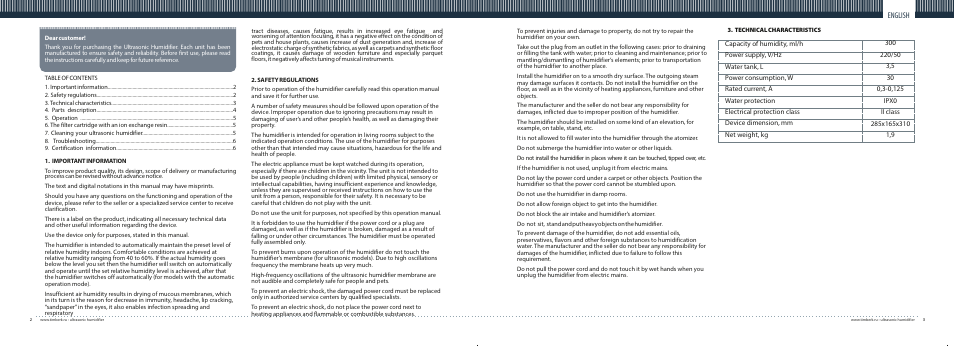 English | TIMBERK THU UL 06 User Manual | Page 2 / 8