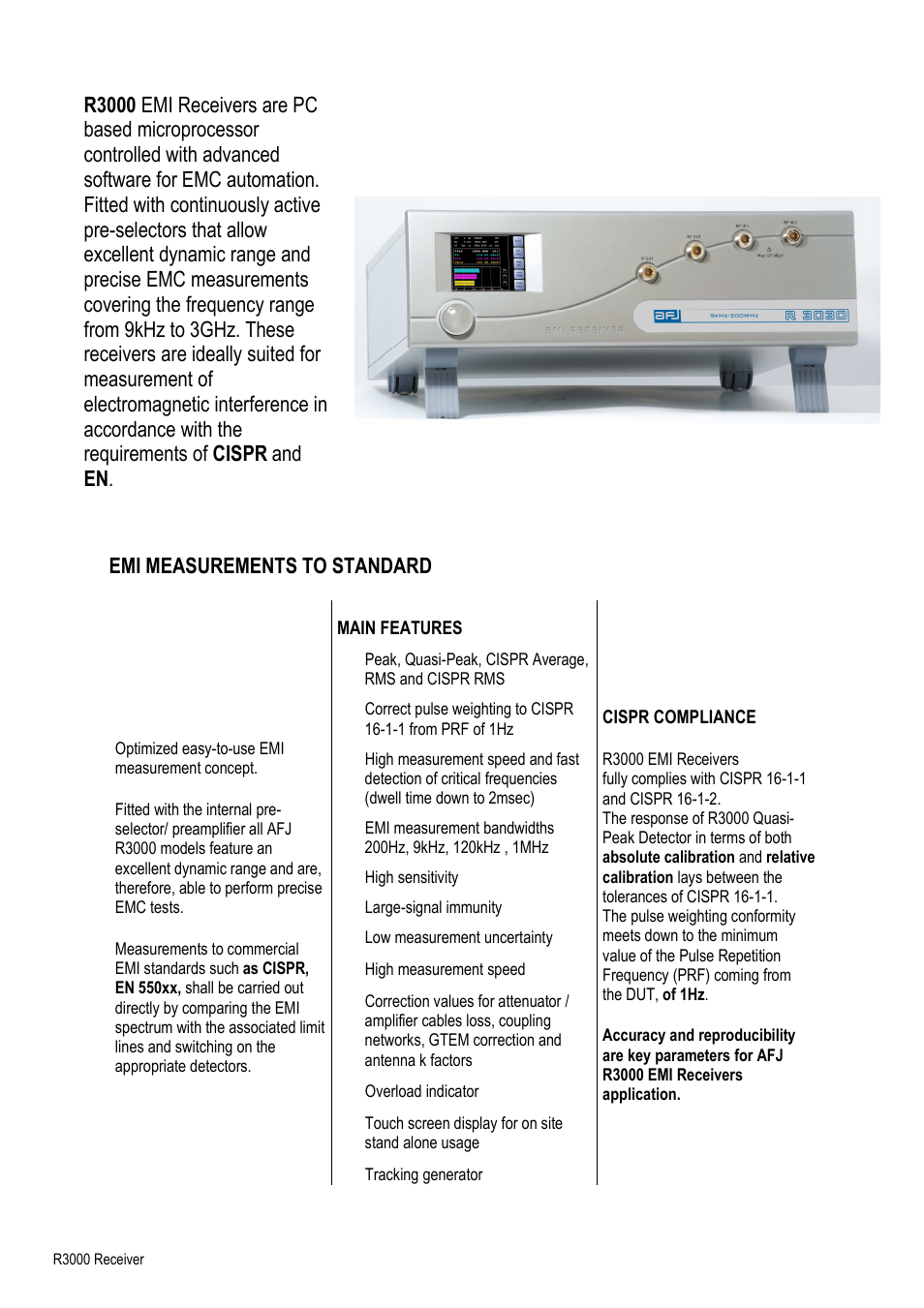 Emi measurements to standard | Atec AFJ Instruments_R3000-3030 User Manual | Page 2 / 9