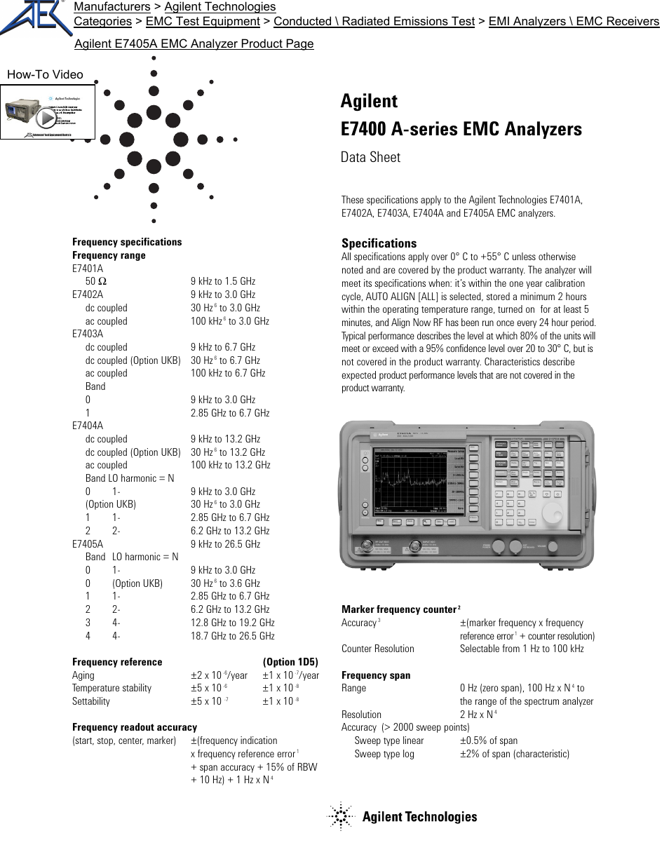 Atec Agilent-E7401A-02A-03A-04A-05A User Manual | 8 pages