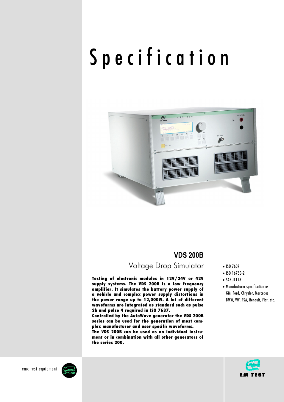 Atec EM-Test-VDS-200B User Manual | 2 pages