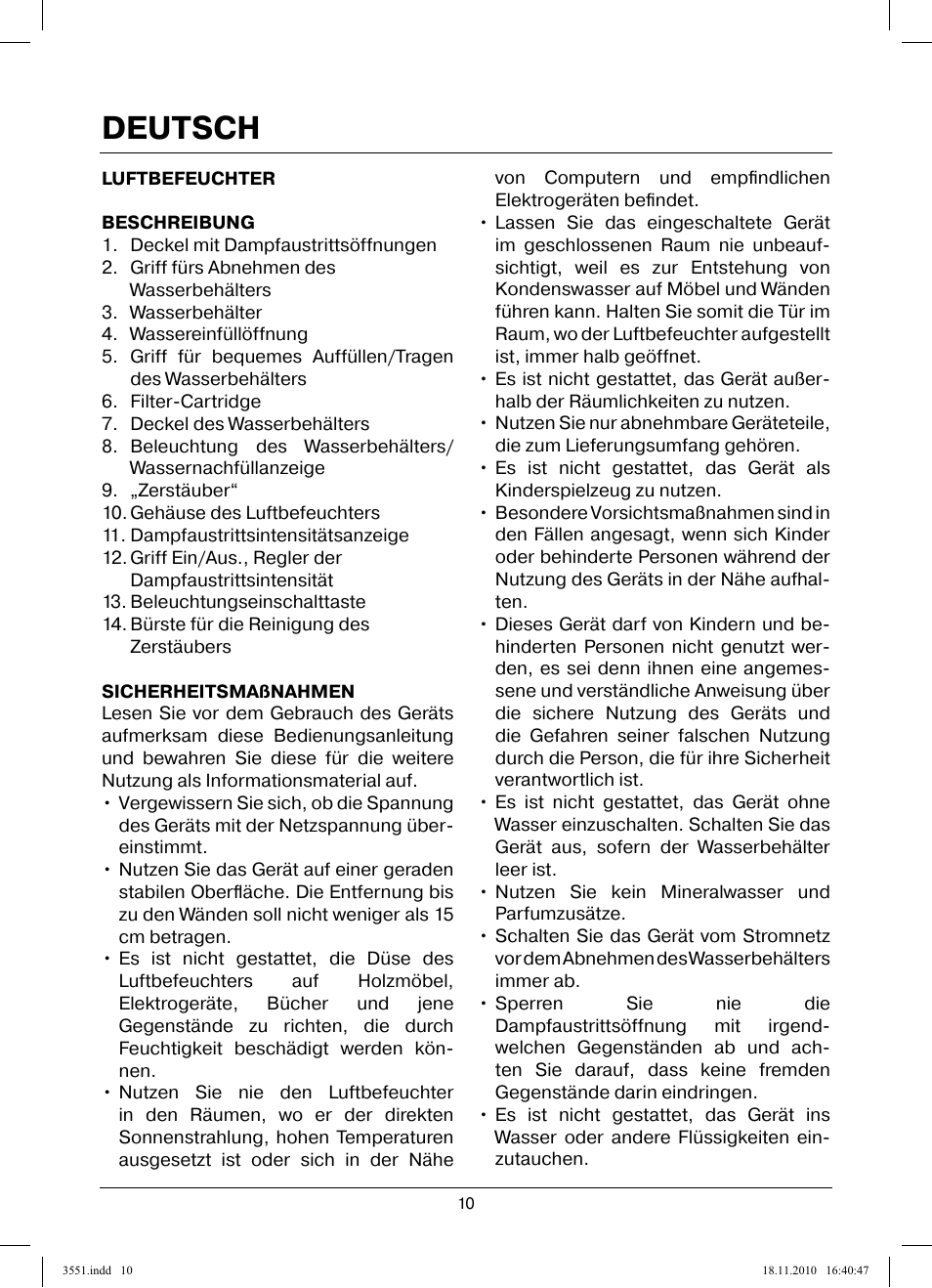 Deutsch | MAXWELL MW-3551 SR User Manual | Page 10 / 36