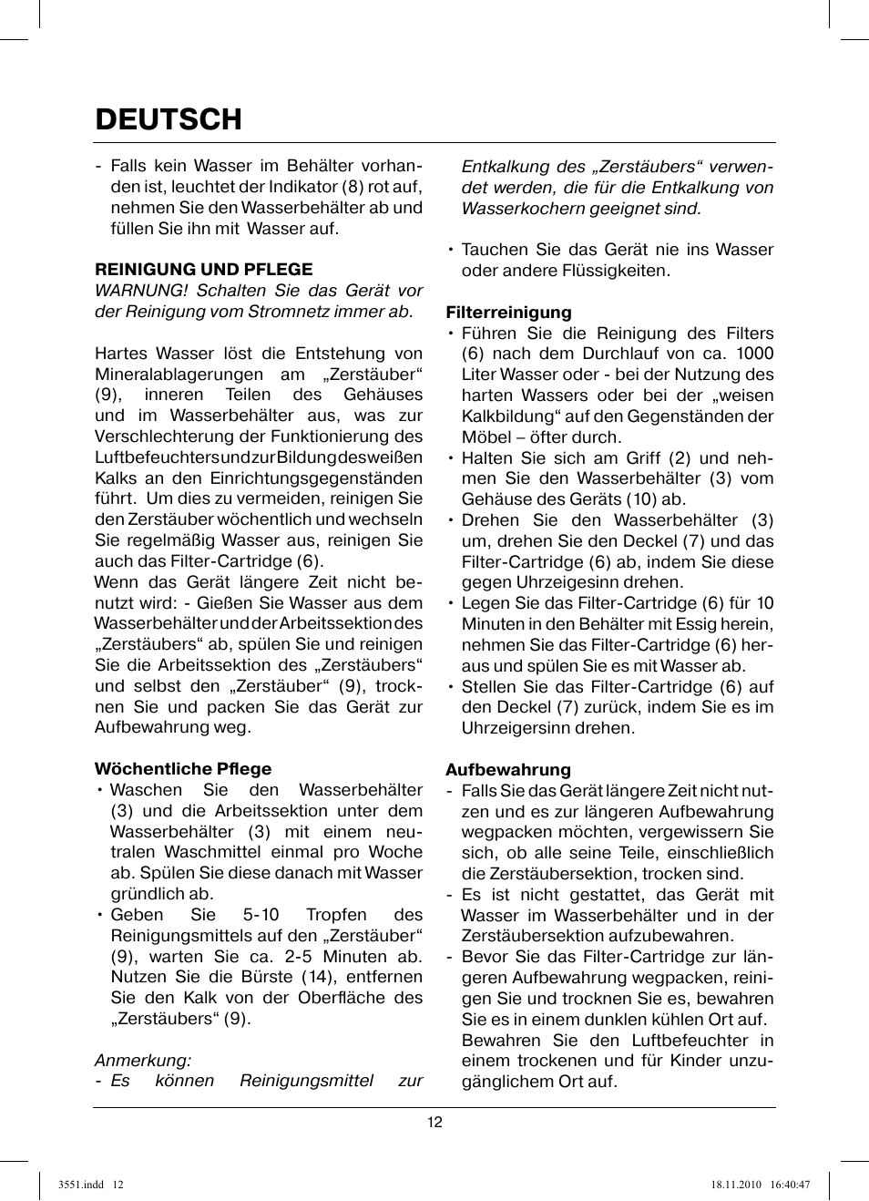 Deutsch | MAXWELL MW-3551 SR User Manual | Page 12 / 36