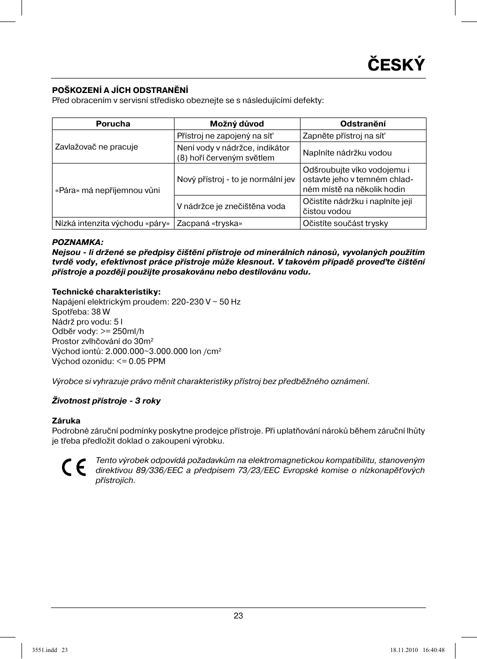 Český | MAXWELL MW-3551 SR User Manual | Page 23 / 36