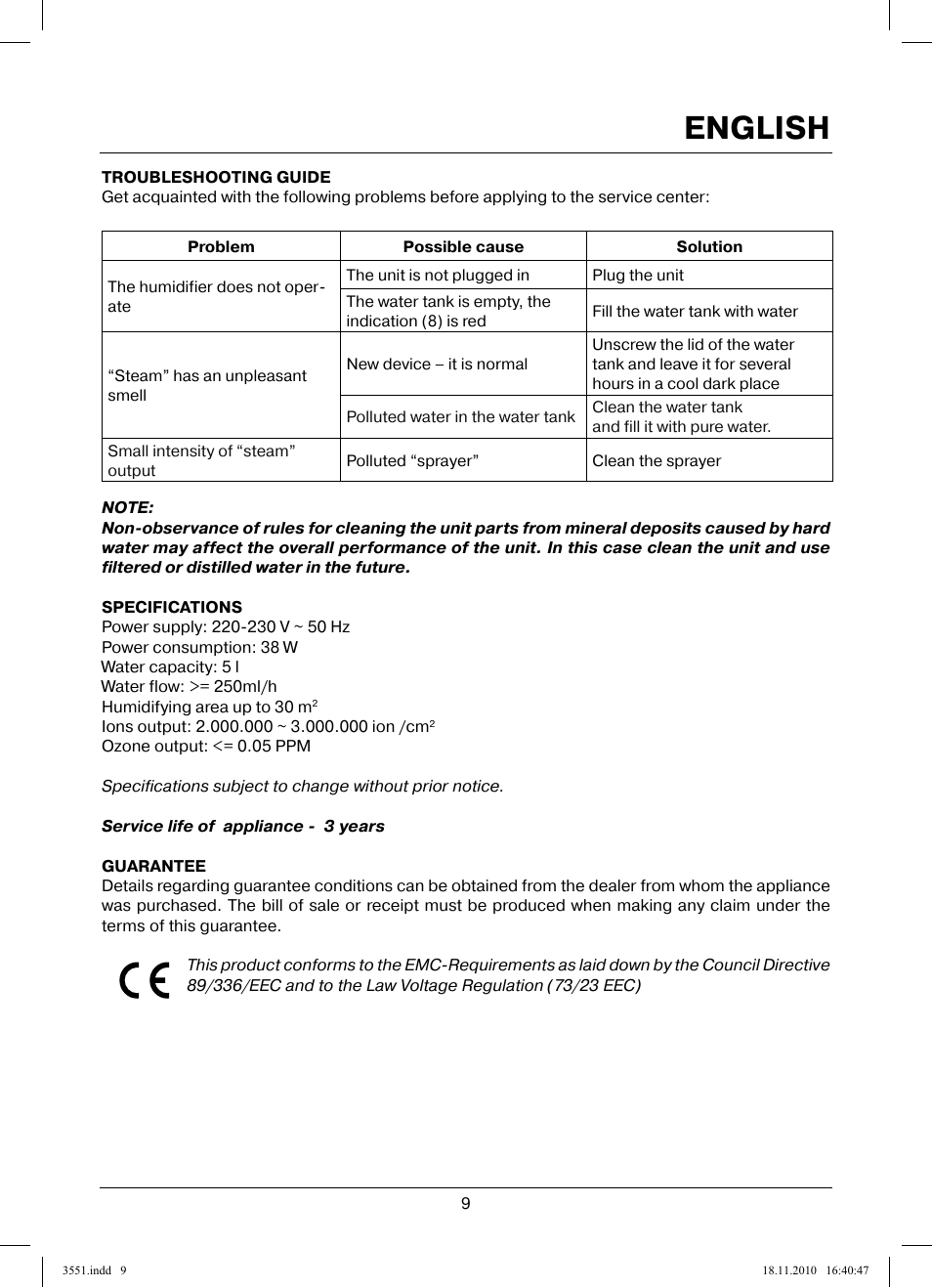 English | MAXWELL MW-3551 SR User Manual | Page 9 / 36