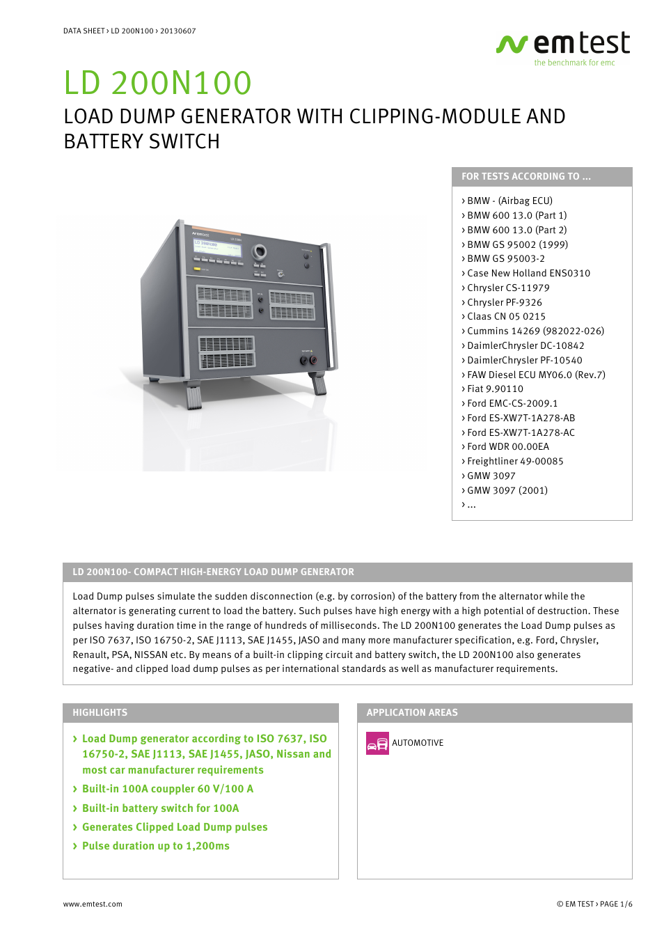 Atec EM-Test-LD200N100 User Manual | 6 pages