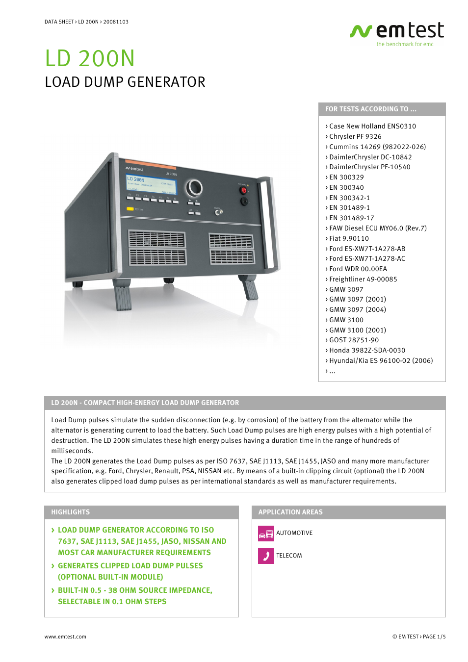 Atec EM-Test-LD-200N User Manual | 5 pages