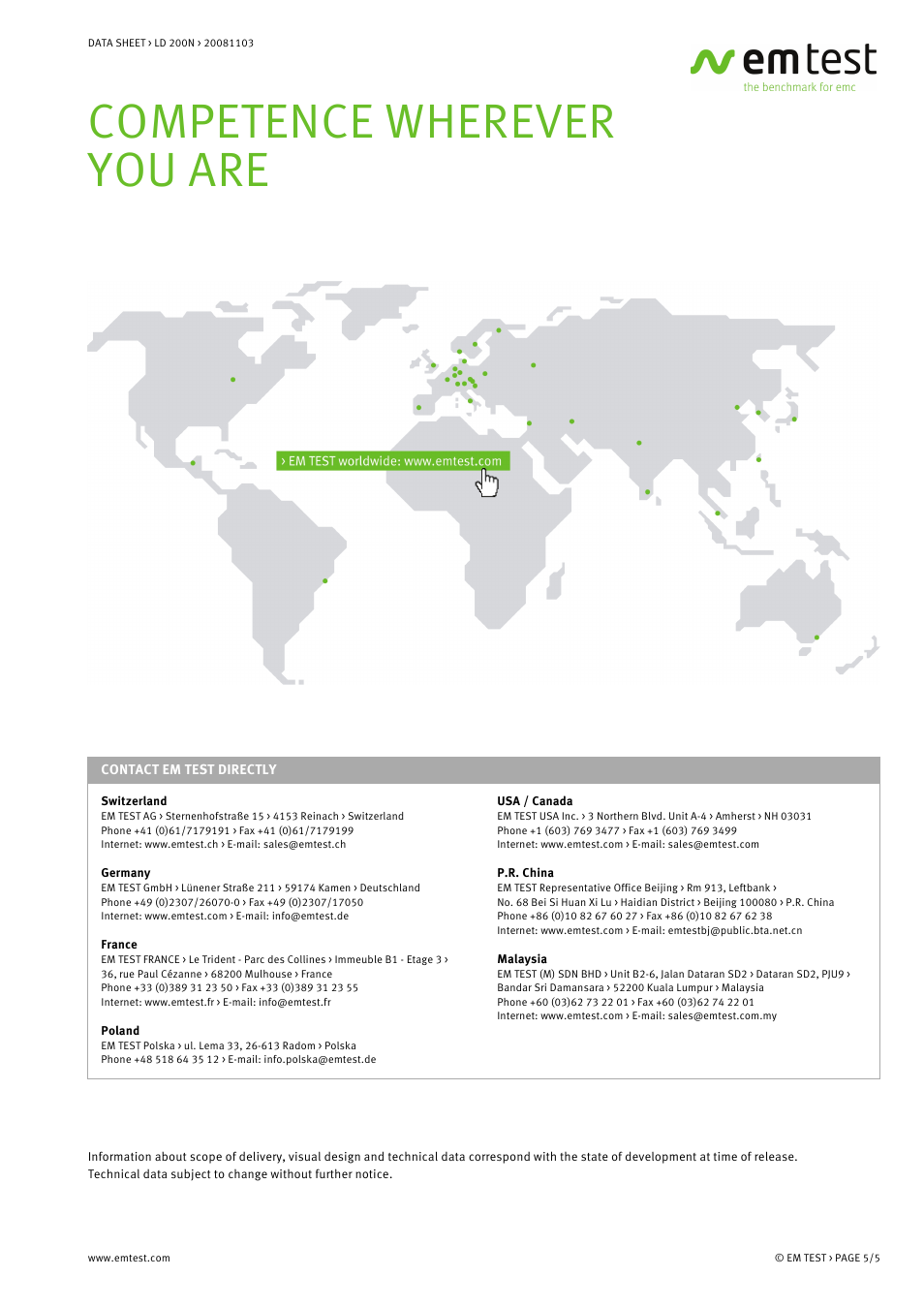 Competence wherever you are | Atec EM-Test-LD-200N User Manual | Page 5 / 5