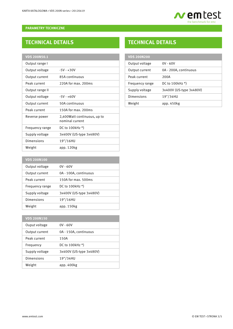 Technical details | Atec EM-Test-VDS200N User Manual | Page 3 / 5