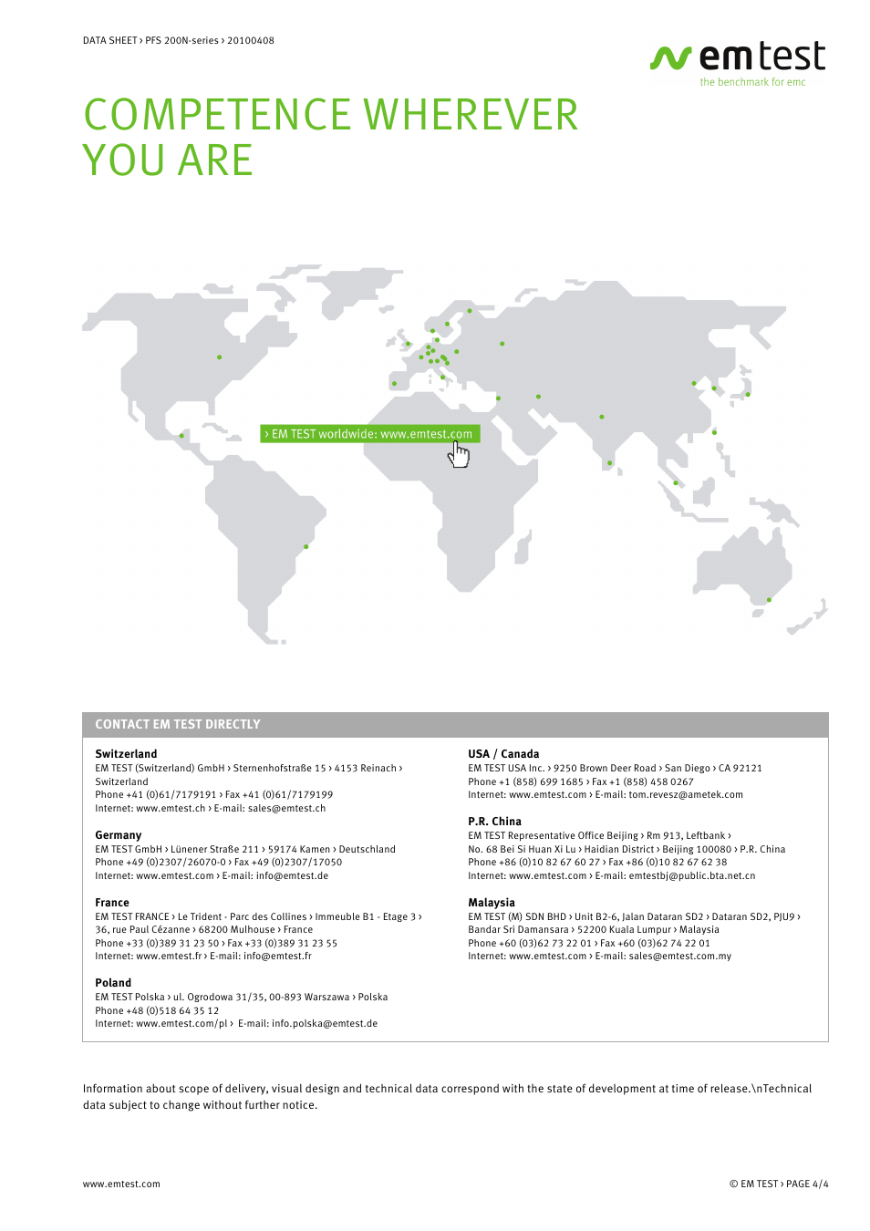 Competence wherever you are | Atec EM-Test-PFS200N User Manual | Page 4 / 4