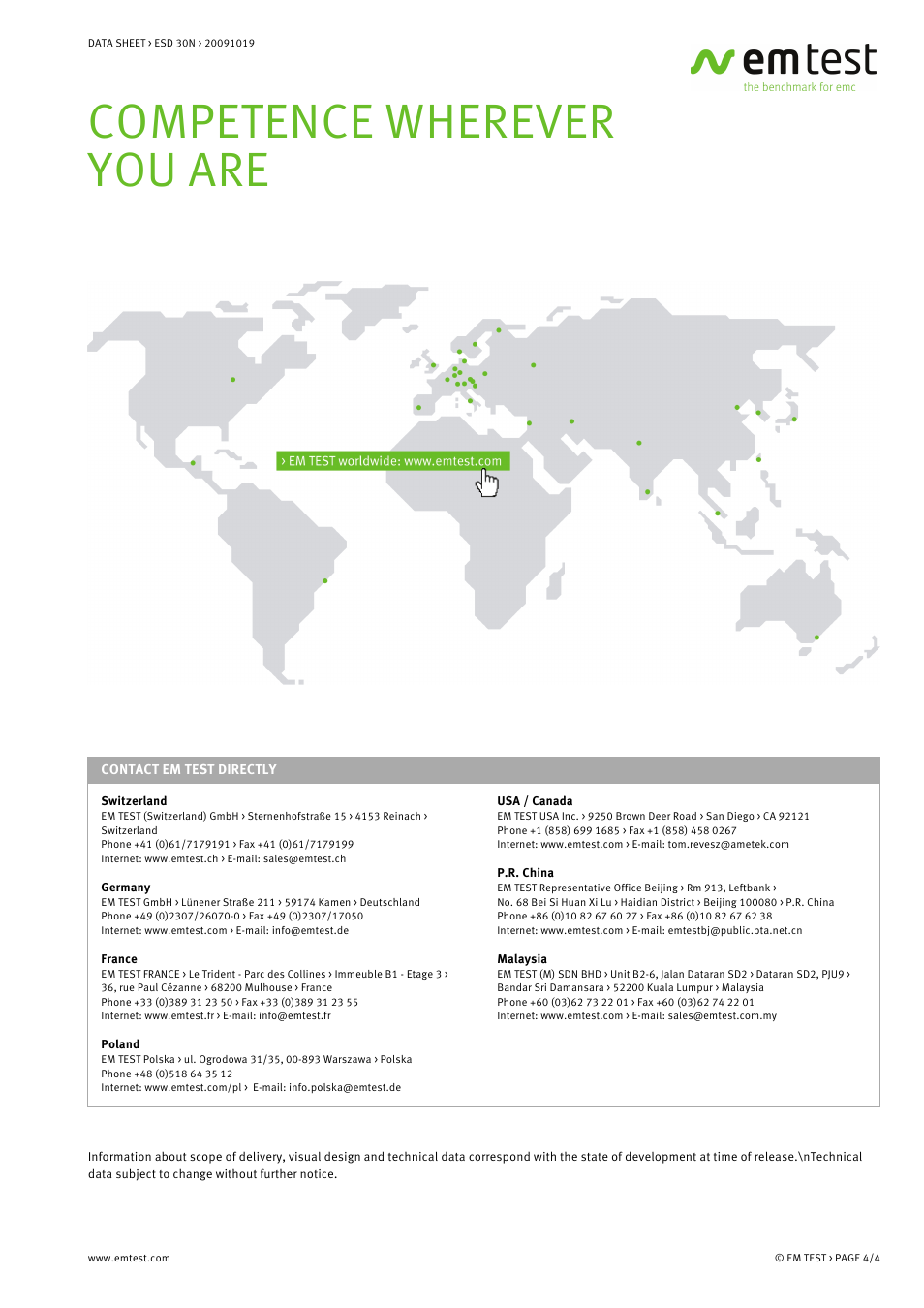 Competence wherever you are | Atec EM-Test-ESD30N User Manual | Page 4 / 4