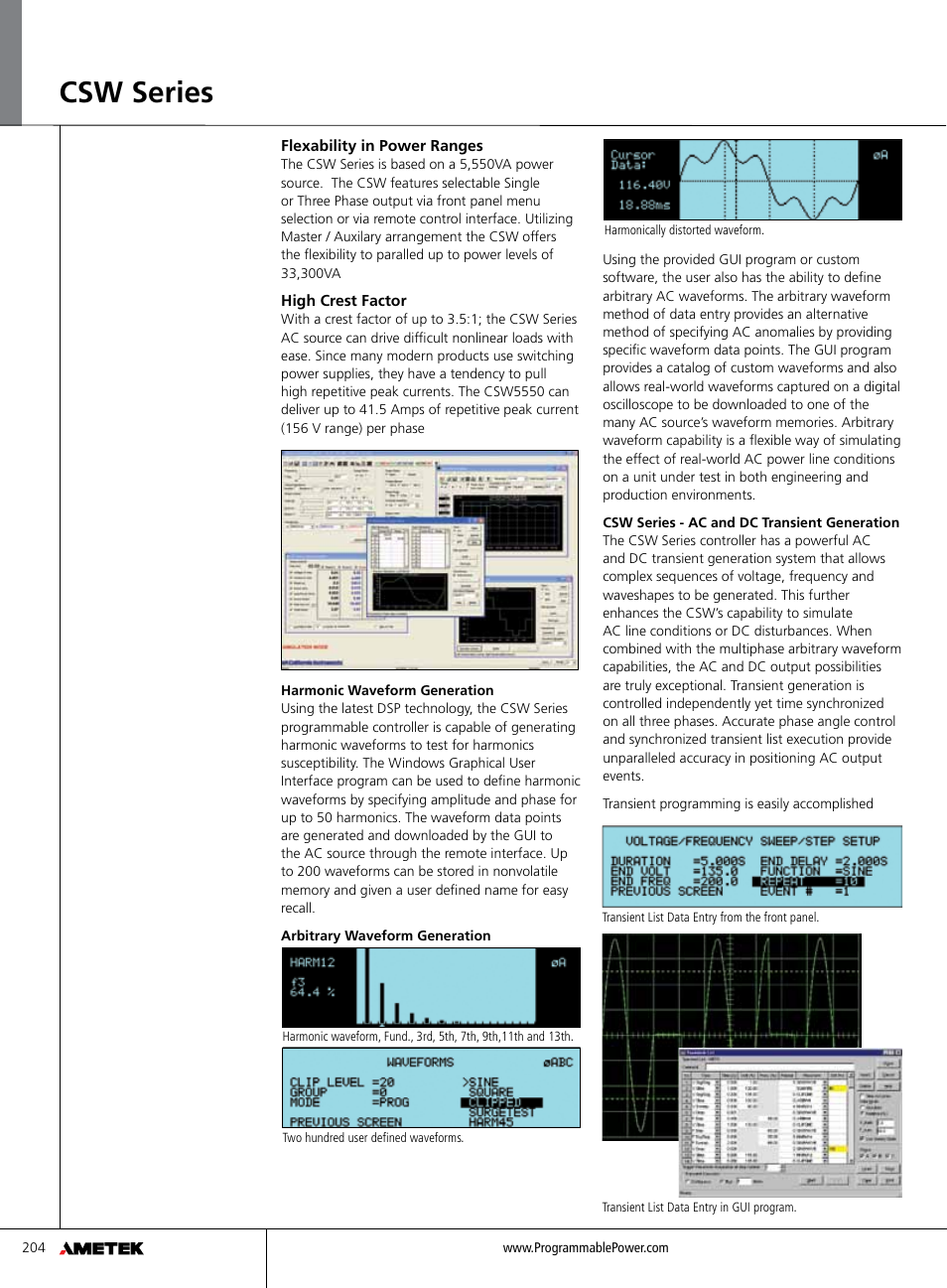 Csw series | Atec California-Instruments-CSW5550 User Manual | Page 2 / 8