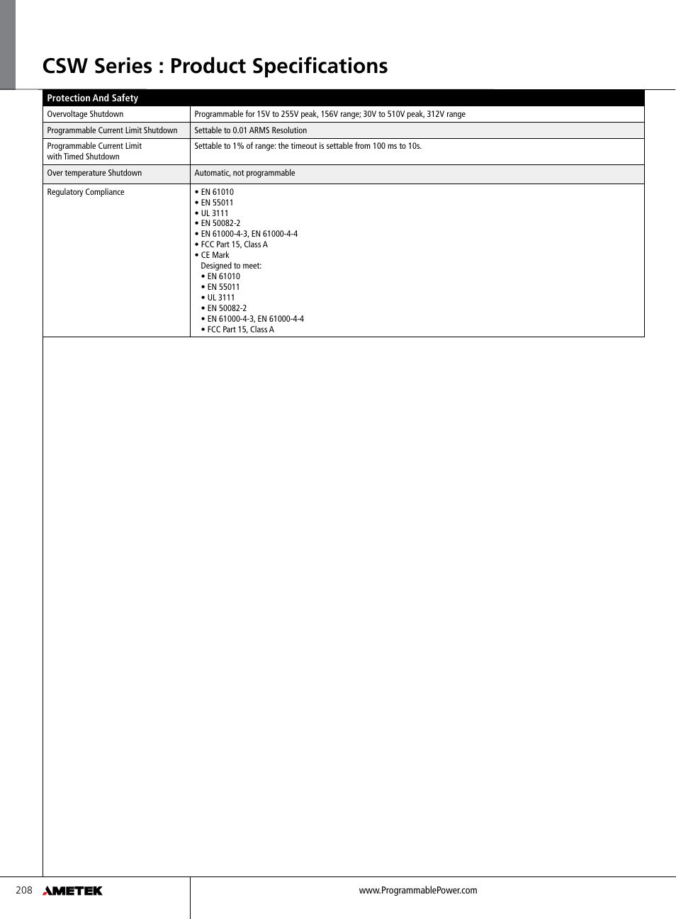 Csw series : product specifications | Atec California-Instruments-CSW5550 User Manual | Page 6 / 8