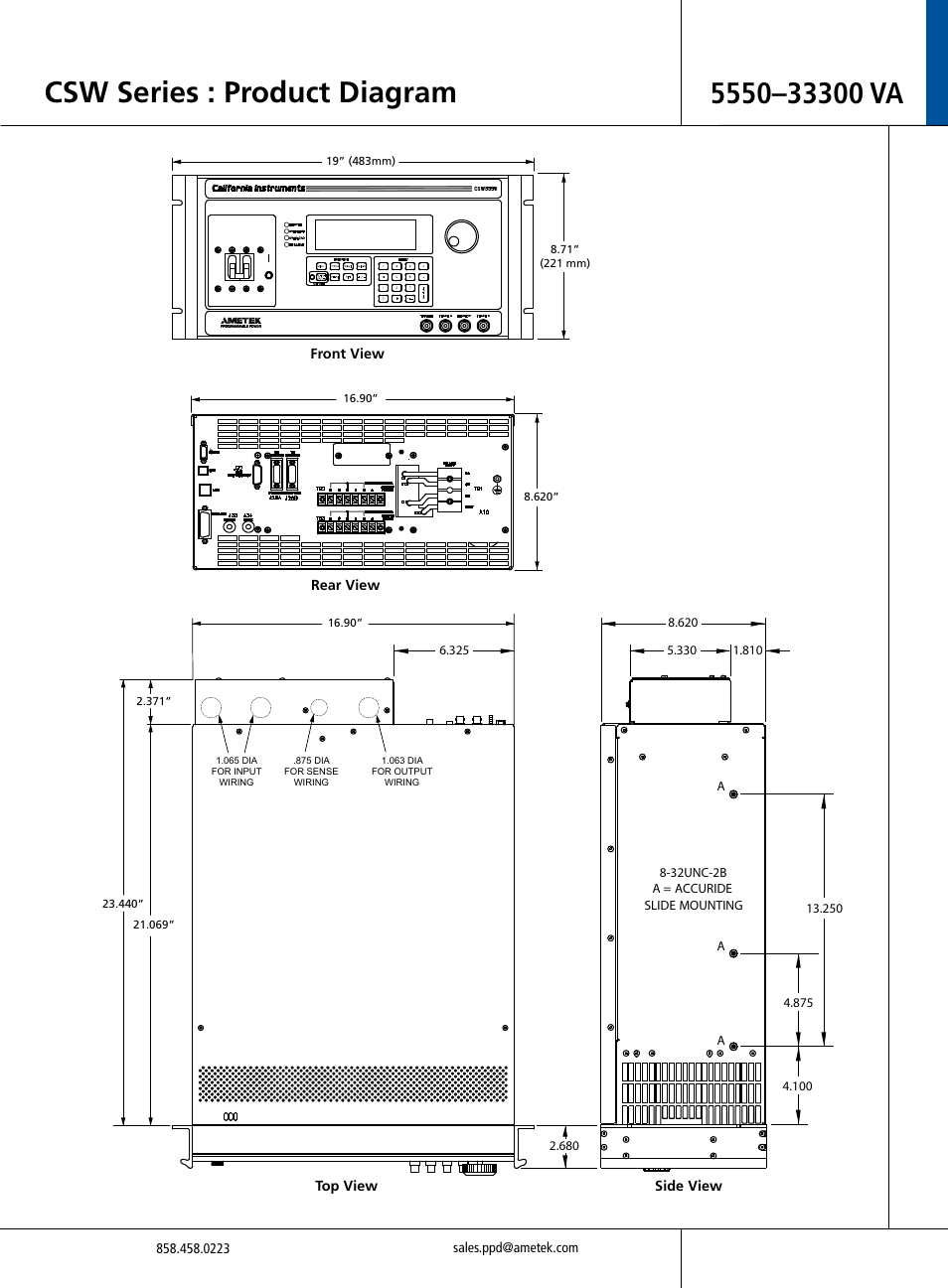 Csw series : product diagram | Atec California-Instruments-CSW5550 User Manual | Page 7 / 8