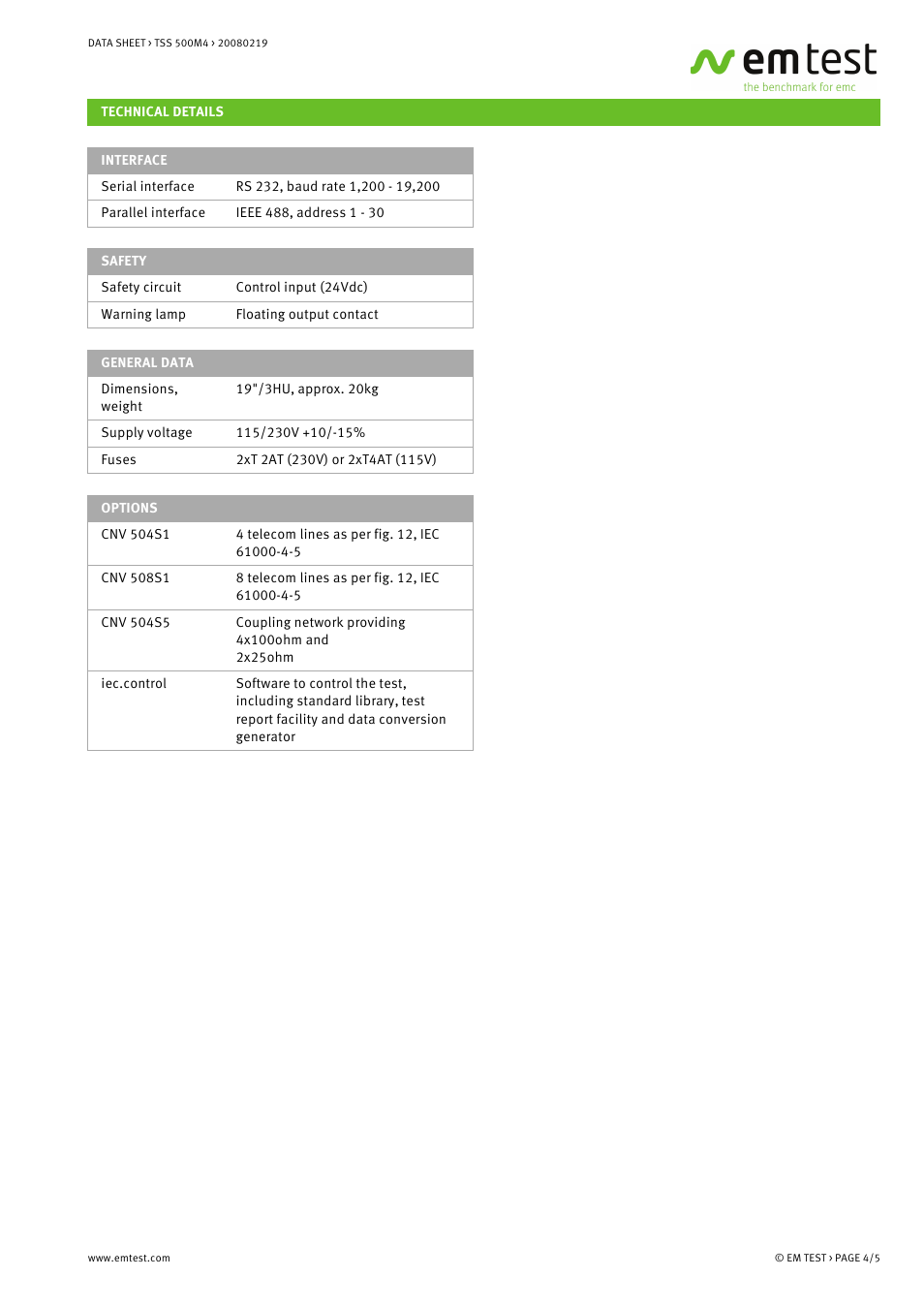 Atec EM-Test-TSS500M4 User Manual | Page 4 / 5