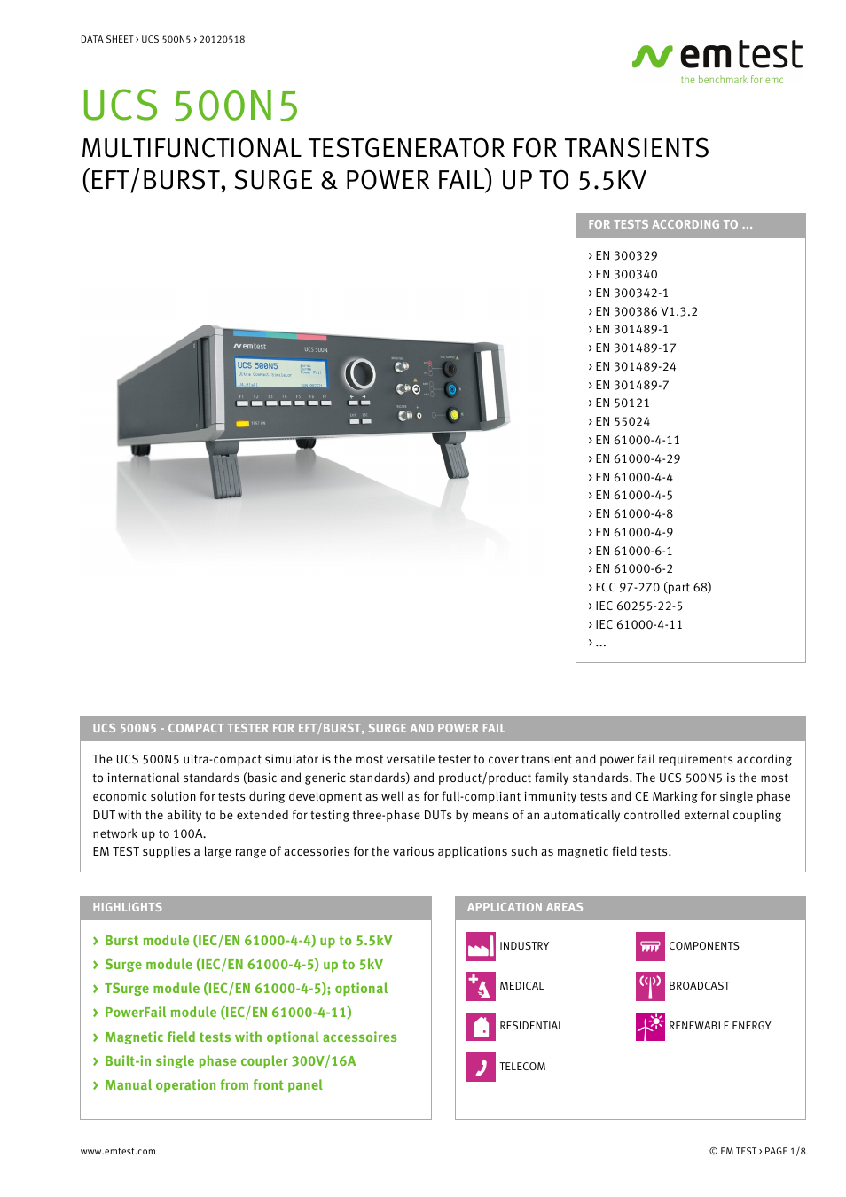 Atec EM-Test-UCS500N5 User Manual | 8 pages