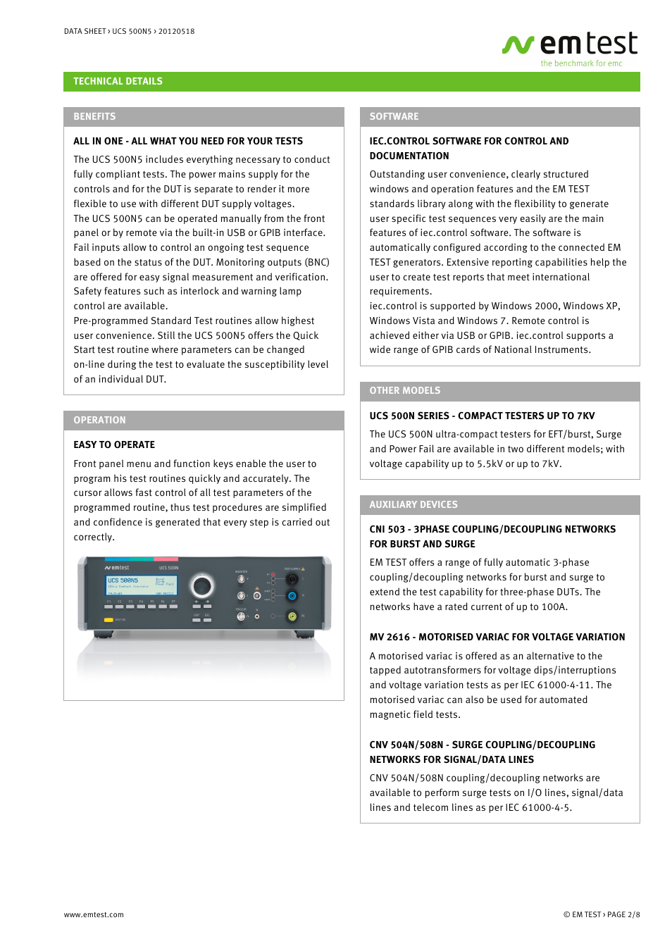 Atec EM-Test-UCS500N5 User Manual | Page 2 / 8