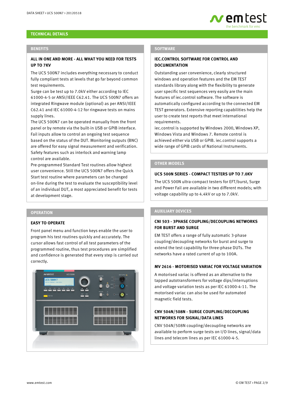 Atec EM-Test-UCS500N7 User Manual | Page 2 / 9