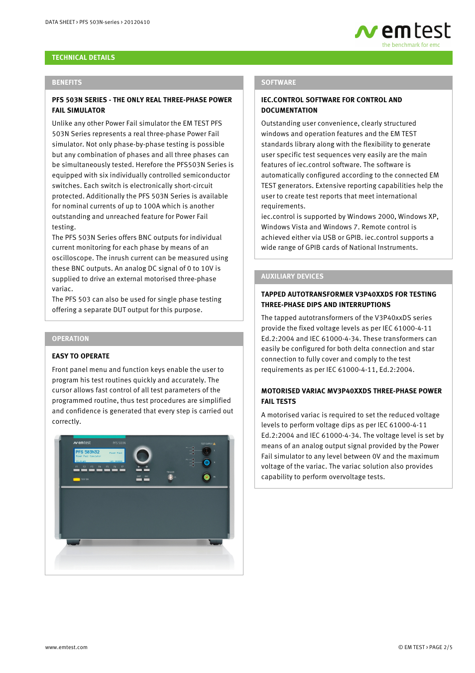 Atec EM-Test-PFS-503N User Manual | Page 2 / 5