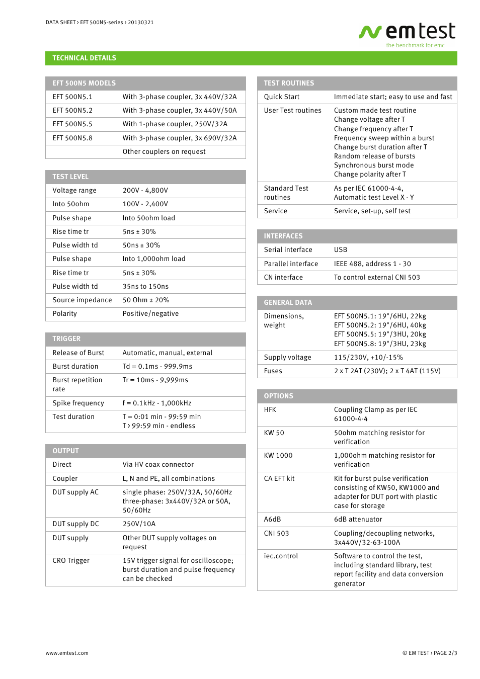 Atec EM-Test-EFT-500N5 Series User Manual | Page 2 / 3