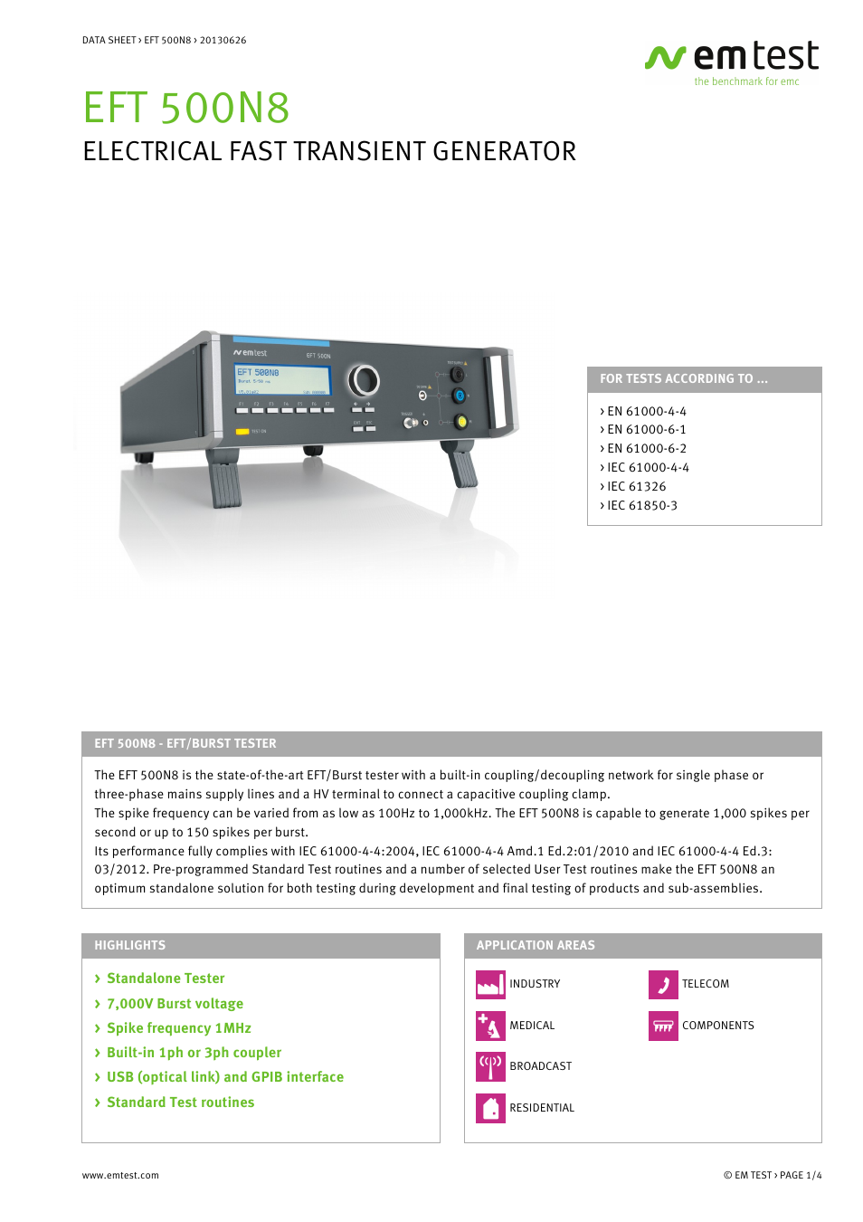 Atec EM-Test-EFT-500N8 Series User Manual | 4 pages