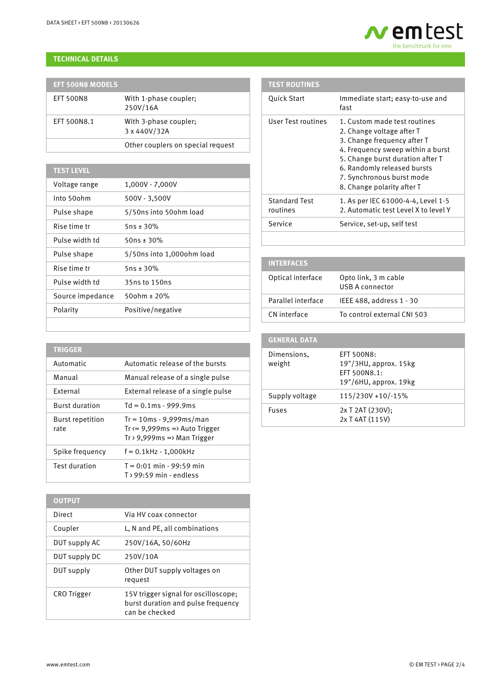 Atec EM-Test-EFT-500N8 Series User Manual | Page 2 / 4