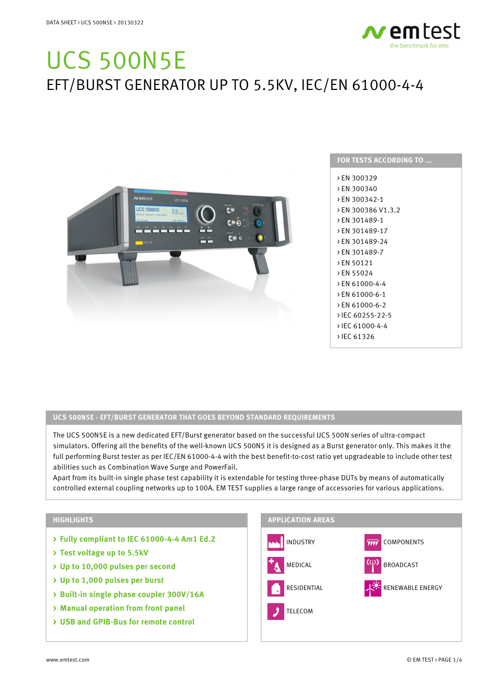 Atec EM-Test-UCS-500N5E User Manual | 4 pages