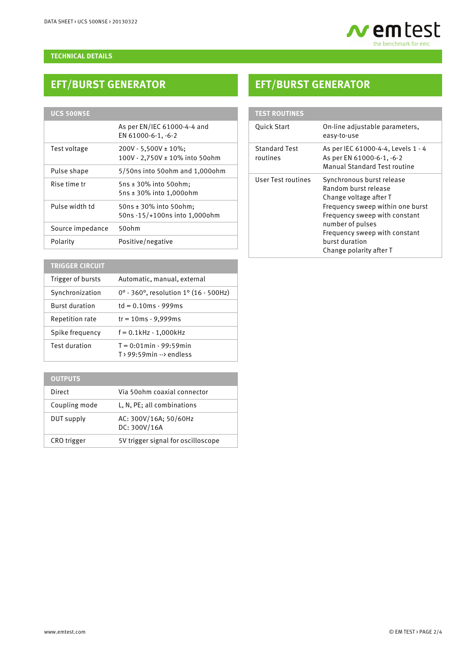 Eft/burst generator | Atec EM-Test-UCS-500N5E User Manual | Page 2 / 4
