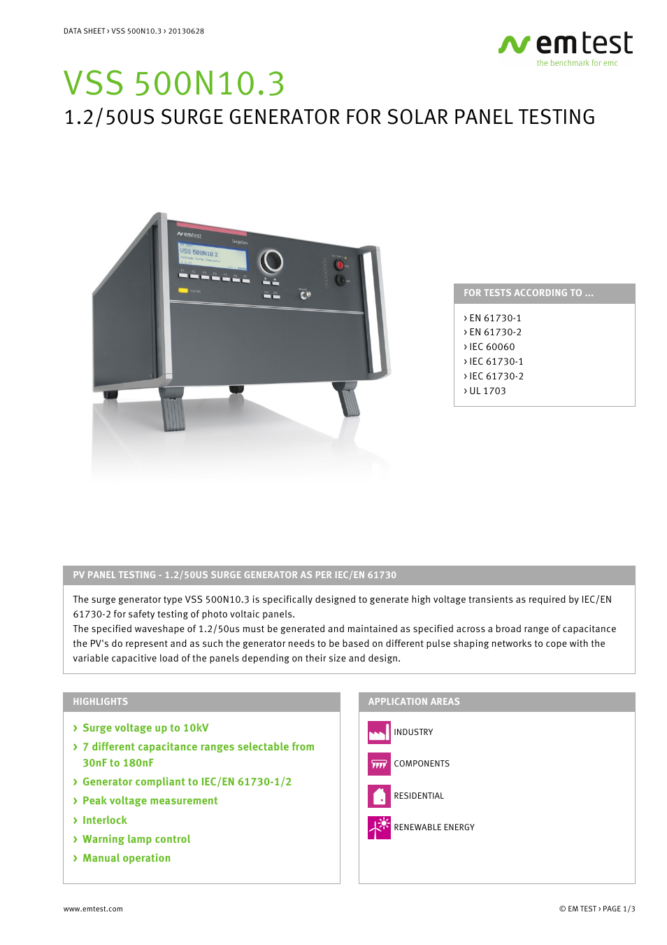 Atec EM-Test-VSS500N10-3 User Manual | 3 pages