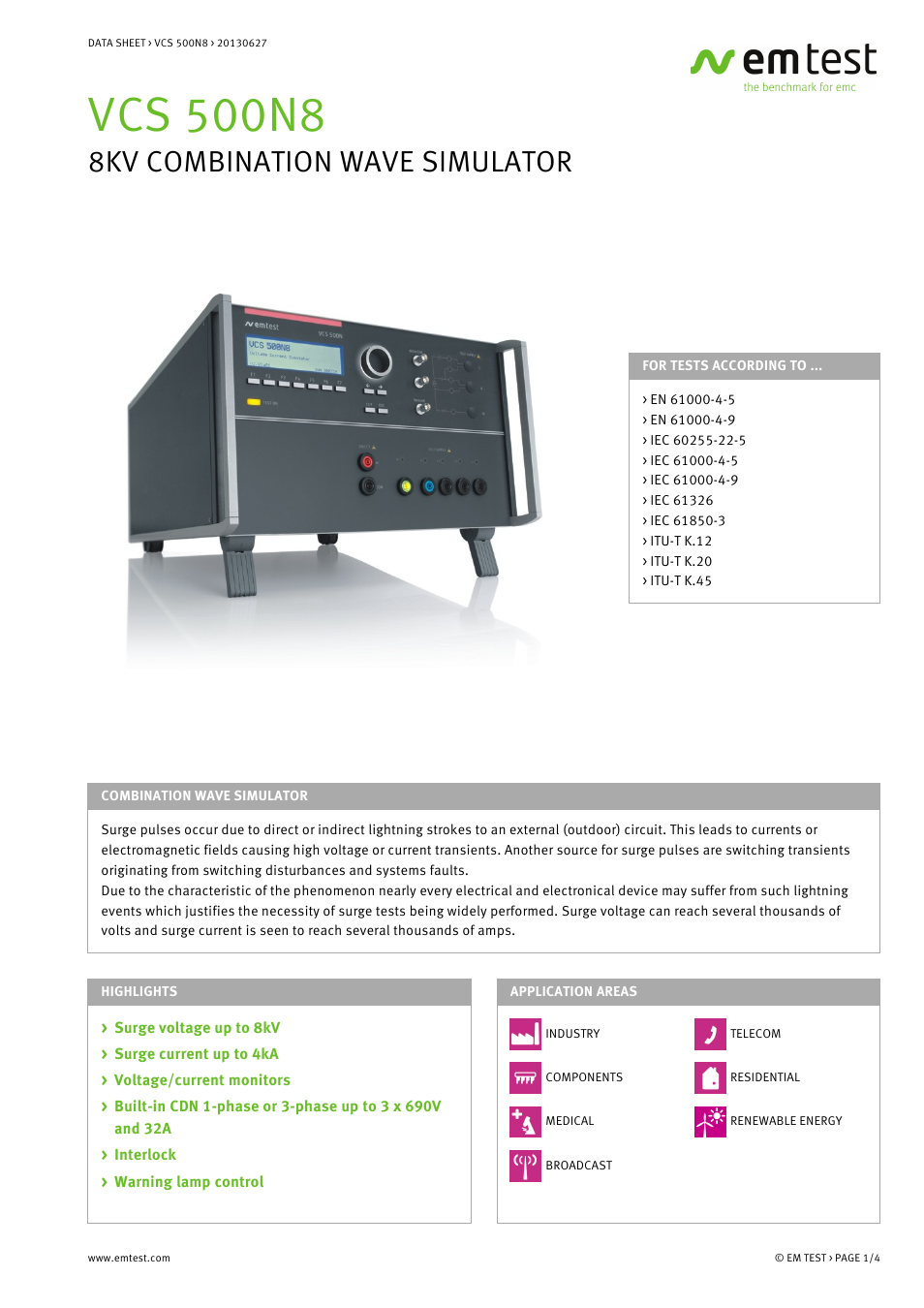 Atec EM-Test-VCS-500N8 User Manual | 4 pages