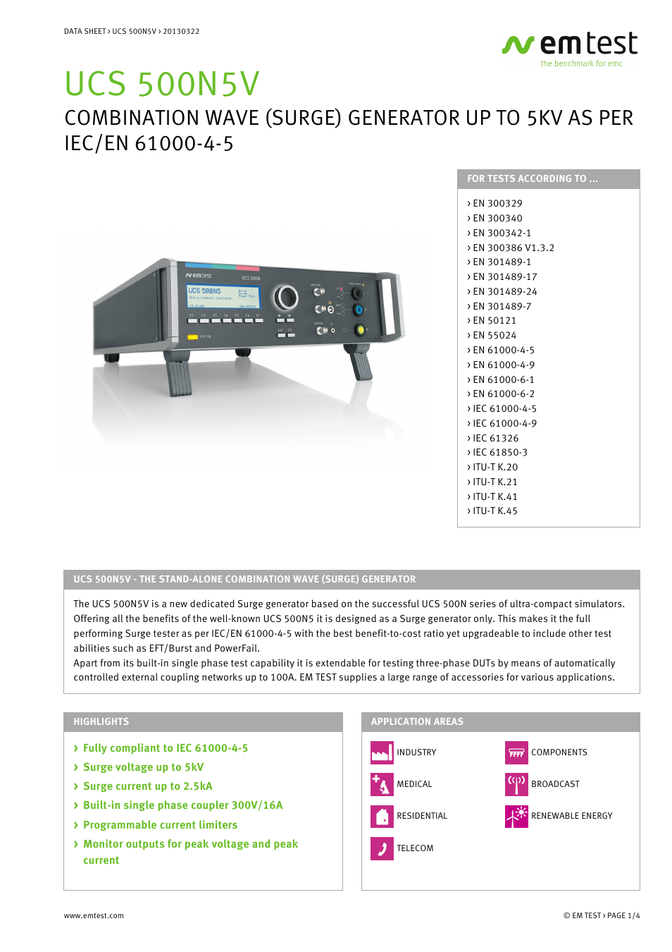 Atec EM-Test-UCS500N5V User Manual | 4 pages